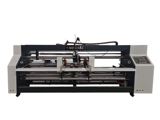 Il doppio di cucitura del grande cartone ondulato automatico dei semi riveste l'inchiodamento della macchina