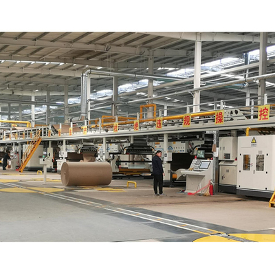 2500mm cinque mettono a strati la linea di produzione ondulata del cartone del rullo ad alta velocità