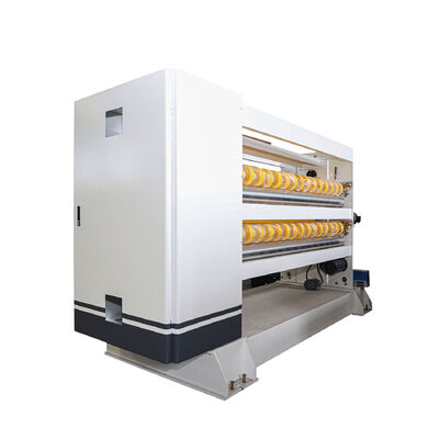 Precisione ±1 mm Double NC Cutter Corrugated Cardboard Production Line Controllo informatico Helical Cross Cutter E Sistema di controllo PLC
