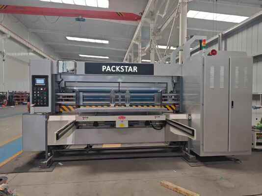 Macchina da stampa flessografica per cartone ondulato con alimentazione automatica del bordo anteriore con velocità di 100-130 m/min per stampa e scanalatura di precisione